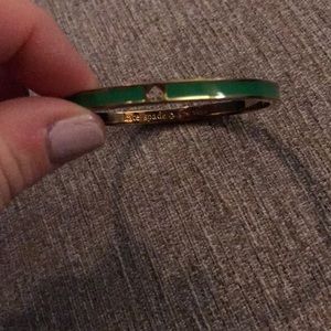 Kate Spade Kelly Green Bangle with Spade Cut Out